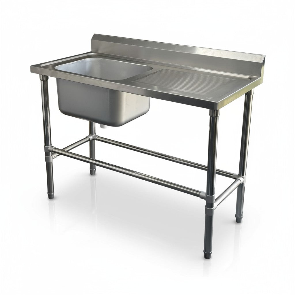 Fully Integrated Sink (No visible seams/joins) 1200x600x900 Left/Right EZ Stainless Pty Ltd