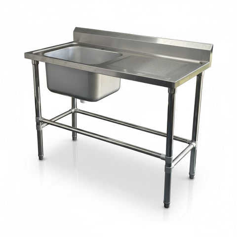 Fully Integrated Sink (No visible seams/joins) 1200x600x900 Left/Right EZ Stainless Pty Ltd