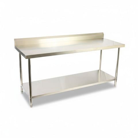 (ECON Range) 2000(L)x 600(D)x 900(H) Splash Back 2 TIER SS304 1.00mm Stainless Steel Bench/ Work Table