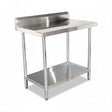 (BUDGET Range) 2000(L)x 600(D)x 900(H) Splash Back 2 TIER SS304 1.00mm Stainless Steel Bench/ Work Table EZ Stainless Pty Ltd