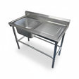 Fully Integrated Sink (No visible seams/joins) 1200x600x900 Left/Right EZ Stainless Pty Ltd