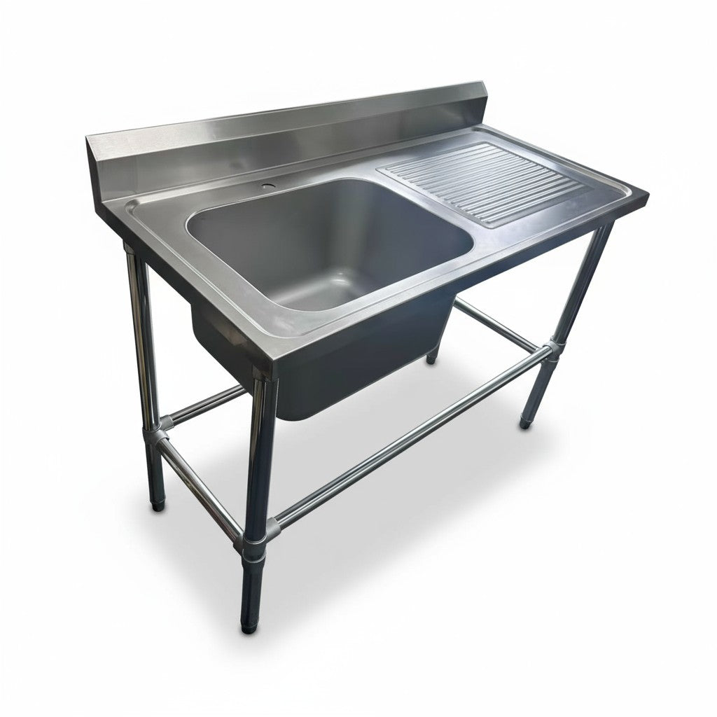 Fully Integrated Sink (No visible seams/joins) 1200x600x900 Left/Right EZ Stainless Pty Ltd
