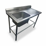 Fully Integrated Sink (No visible seams/joins) 1200x600x900 Left/Right EZ Stainless Pty Ltd