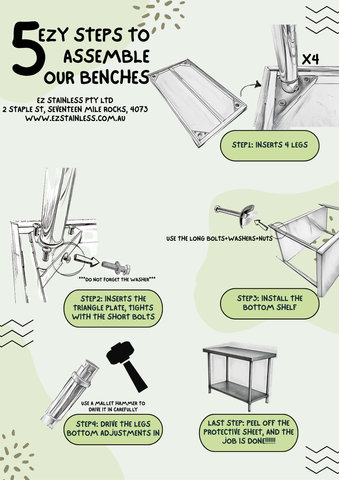 Stainless Steel table instruction Download EZ Stainless Pty Ltd