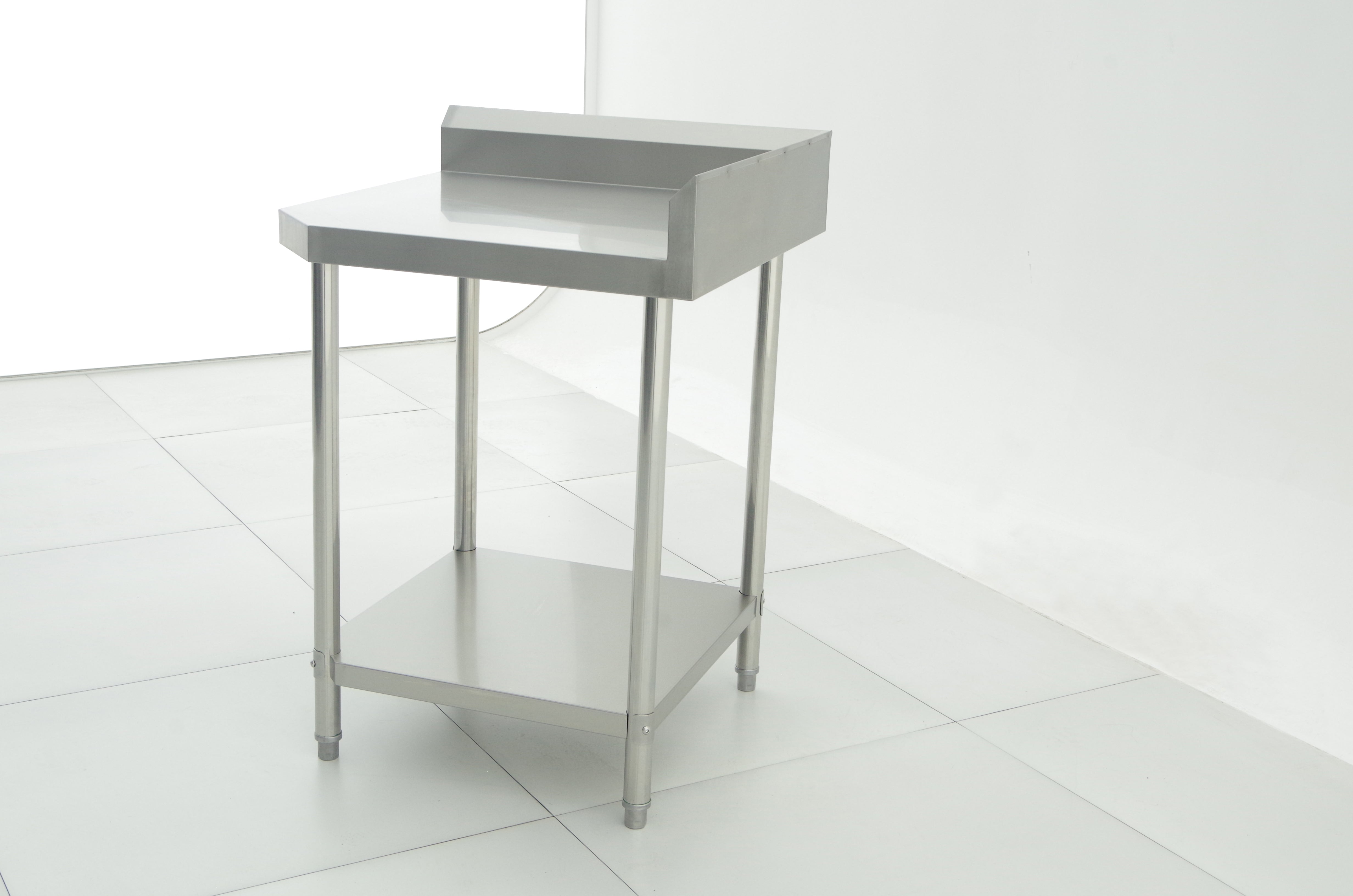 700(L) x700(D) x900(H) (+130mm Splash) 2 Tier Stainless Steel Corner Bench/ Worktable for Kitchen and Food Prep (Fit 600mm Deep system) EZ Stainless