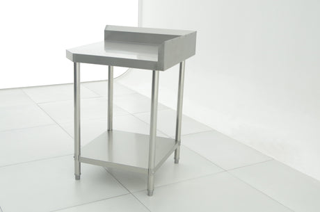 720(L) x720(D) x900(H) (+130mm Splash) 2 Tier Stainless Steel Corner Bench/ Worktable for Kitchen and Food Prep (Fit 600mm Deep system) EZ Stainless
