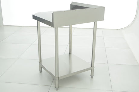 720(L) x720(D) x900(H) (+130mm Splash) 2 Tier Stainless Steel Corner Bench/ Worktable for Kitchen and Food Prep (Fit 600mm Deep system) EZ Stainless