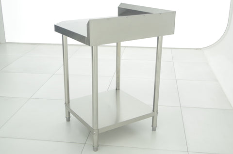 700(L) x700(D) x900(H) (+130mm Splash) 2 Tier Stainless Steel Corner Bench/ Worktable for Kitchen and Food Prep (Fit 600mm Deep system) EZ Stainless