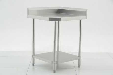 720(L) x720(D) x900(H) (+130mm Splash) 2 Tier Stainless Steel Corner Bench/ Worktable for Kitchen and Food Prep (Fit 600mm Deep system) EZ Stainless