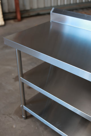 1000(L) x700(D) x900(H)+120(H) Splash back 3 Tier Stainless Steel Bench/ Worktable for Kitchen and Food Prep EZ Stainless