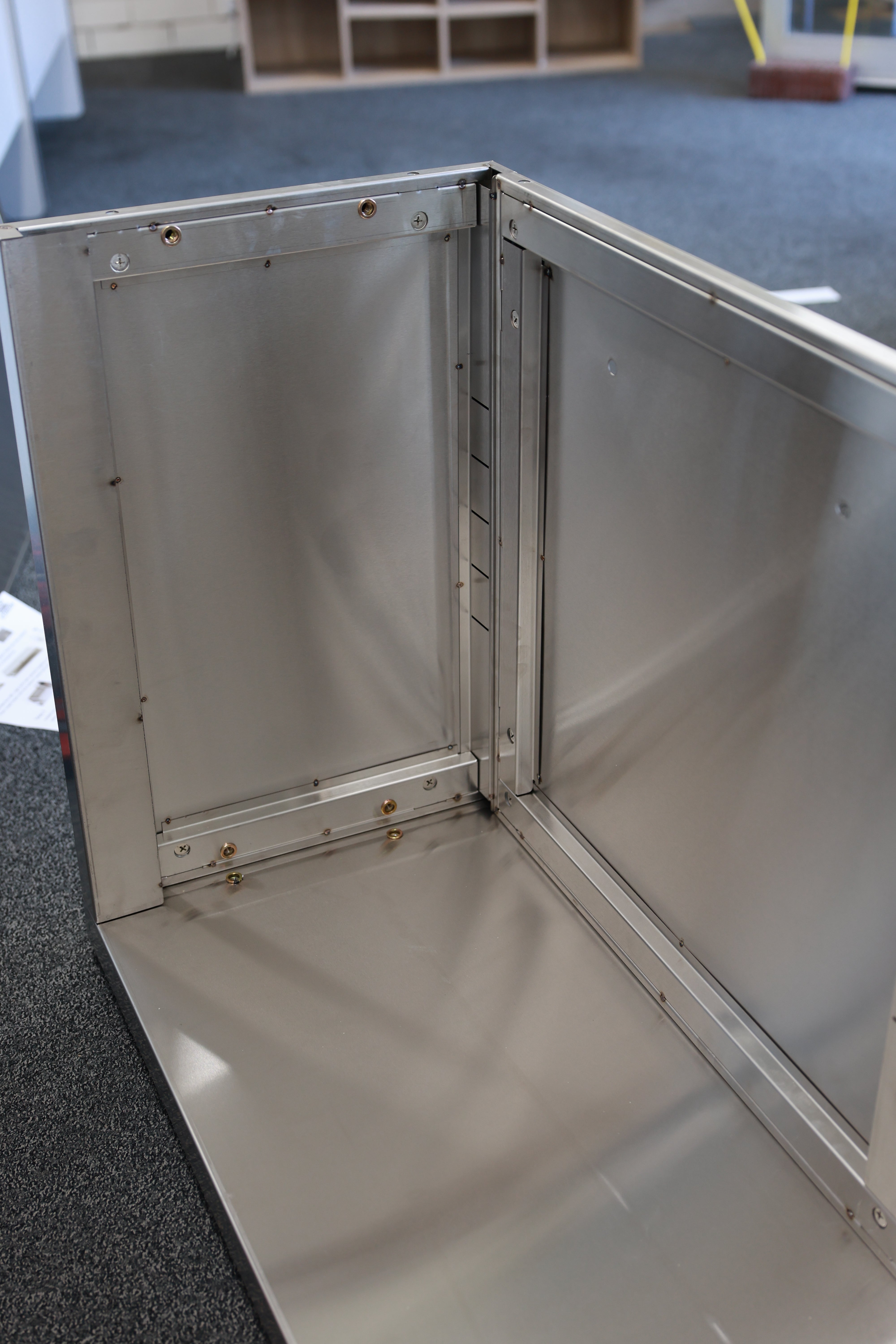 Slide Door Cabinet With Bench Top 1200(L) x 600(D) x 900(H) EZ Stainless Pty Ltd