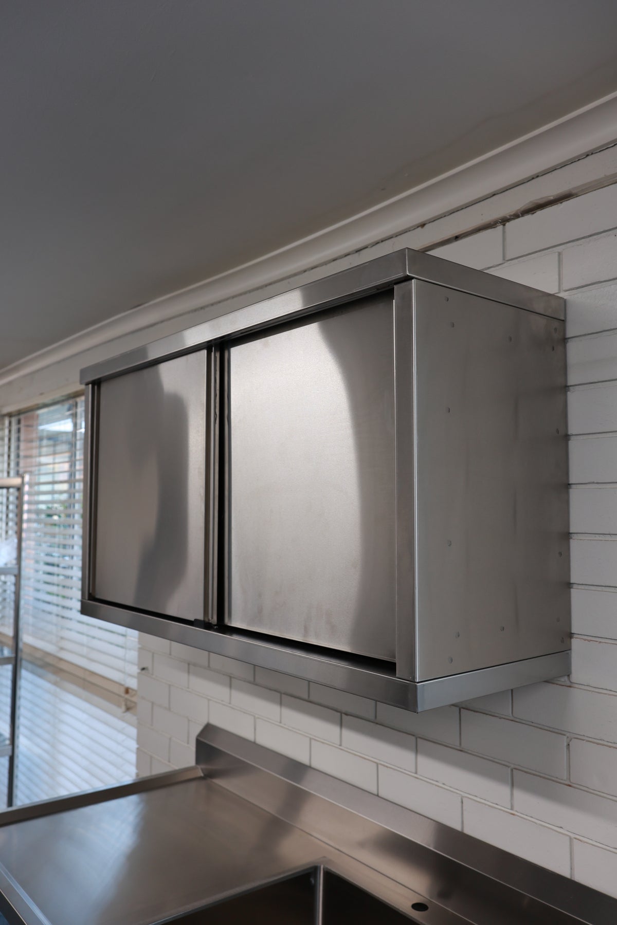 Wall Mount Cabinet with sliding door 1800x400x650 EZ Stainless Pty Ltd