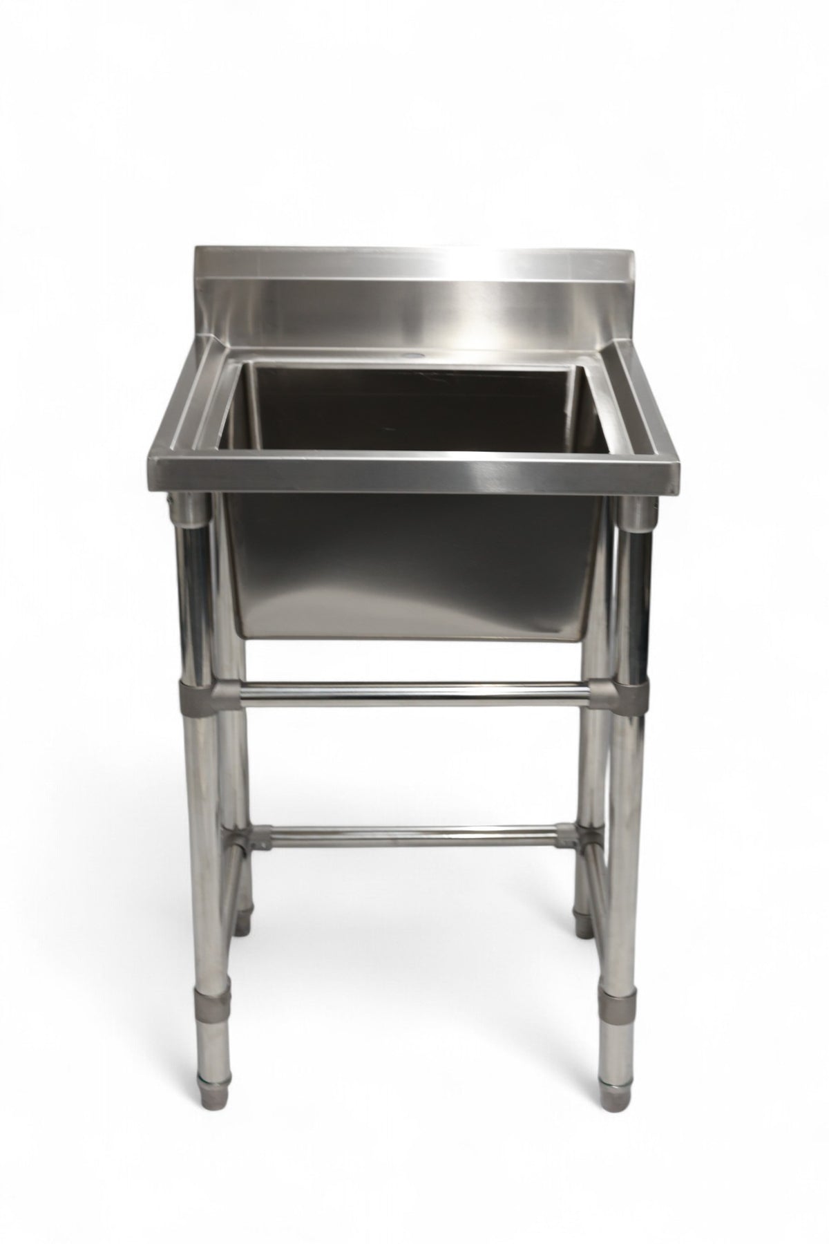 Single Centre Sink with 120mm Splash Back 700(L) x 700(D) x 900(H) No Bottom Shelf (Comes with brackets and braces) EZ Stainless Pty Ltd