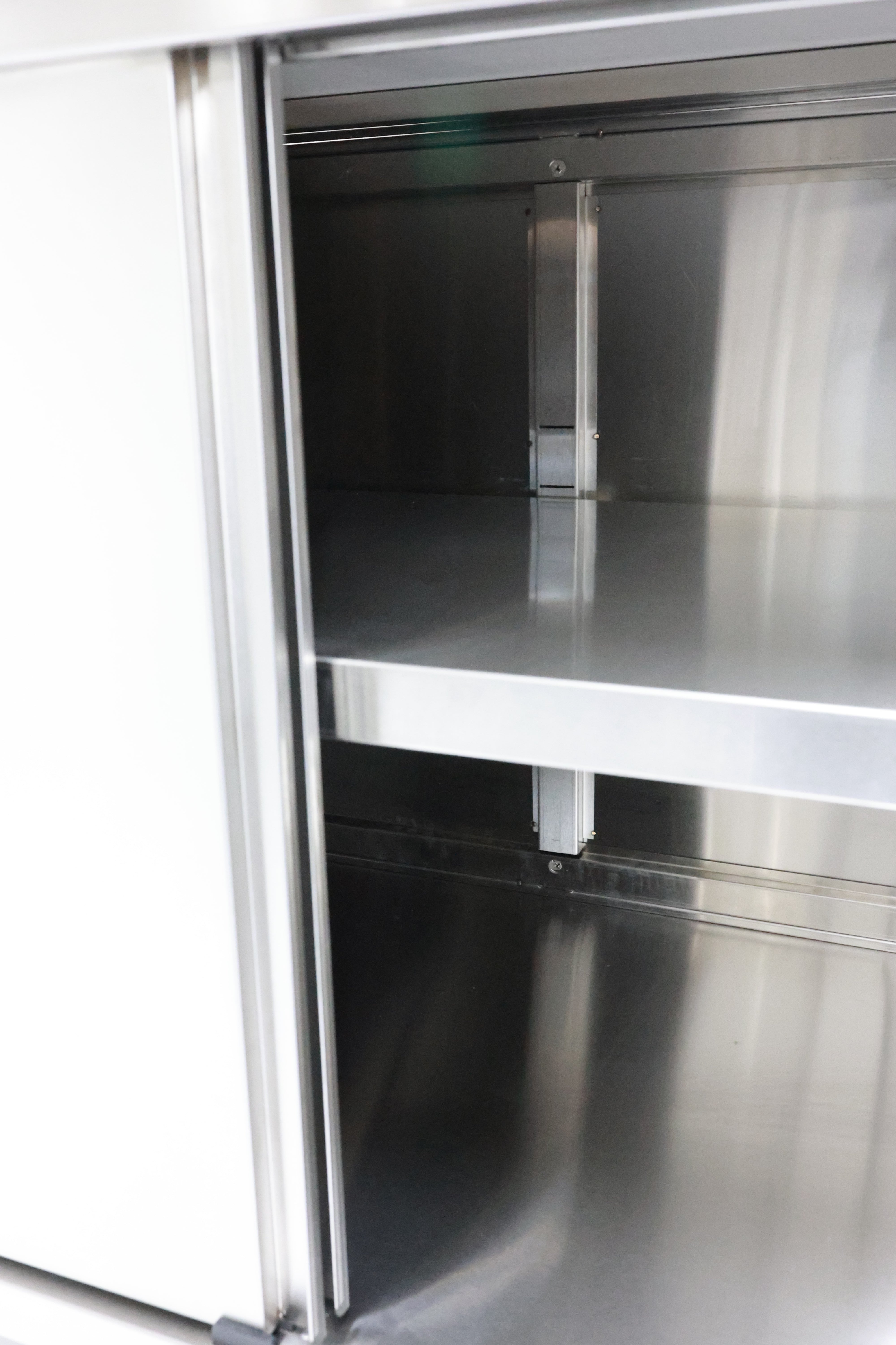 Slide Door Cabinet With Bench Top 1200(L) x 600(D) x 900(H) EZ Stainless Pty Ltd