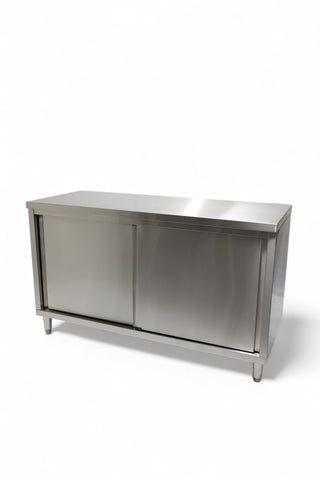 Slide Door Cabinet With Bench Top 1200(L) x 600(D) x 900(H) EZ Stainless Pty Ltd