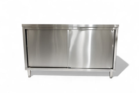 Slide Door Cabinet With Bench Top 1200(L) x 600(D) x 900(H) EZ Stainless Pty Ltd