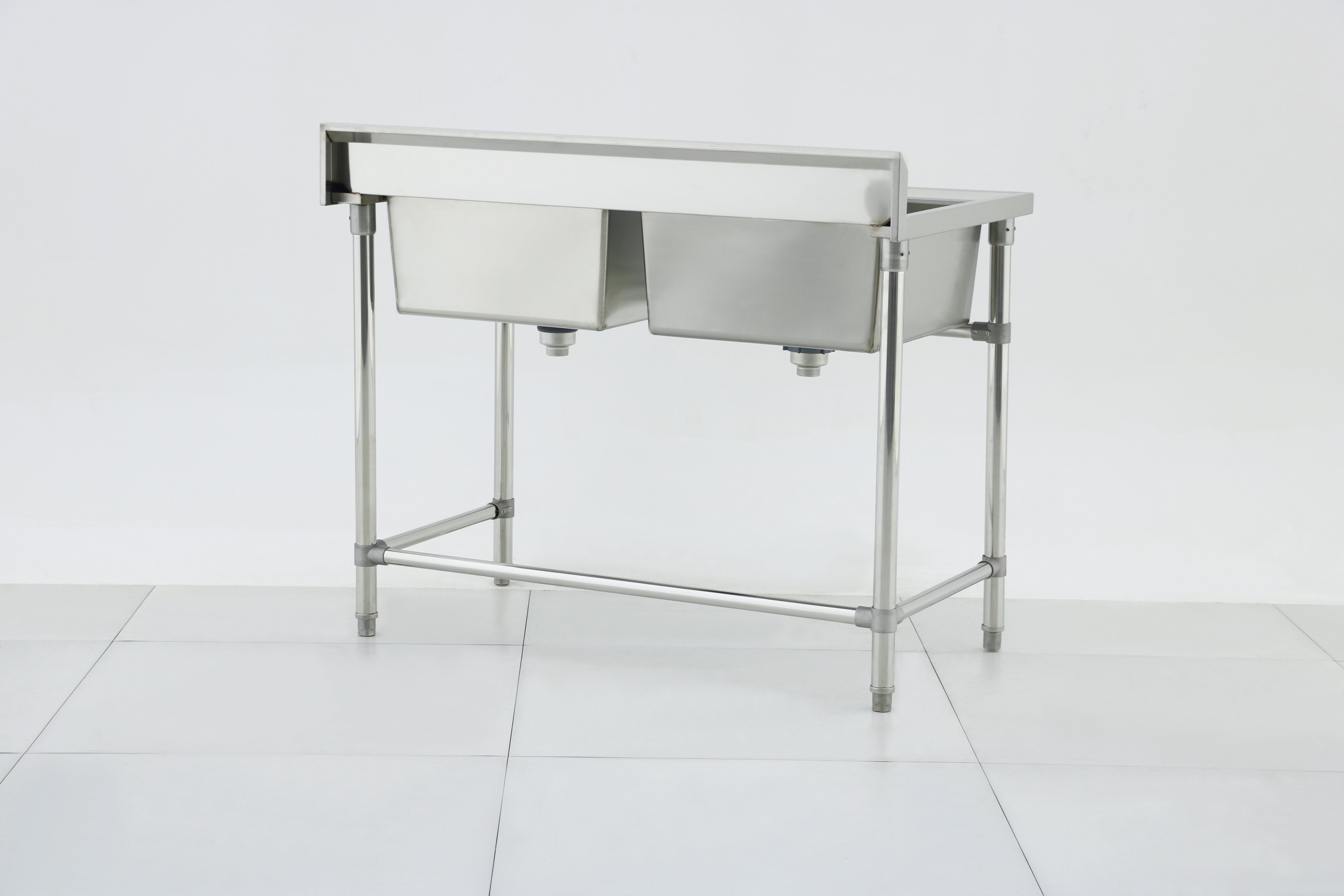 Double Sink with 120mm Splash Back 1200(L) x 700(D) x 900(H) EZ Stainless Pty Ltd
