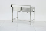 Double Sink with 120mm Splash Back 1200(L) x 700(D) x 900(H) EZ Stainless Pty Ltd