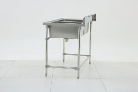 Double Sink with 120mm Splash Back 1200(L) x 700(D) x 900(H) EZ Stainless Pty Ltd