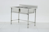 Double Sink with 120mm Splash Back 1200(L) x 700(D) x 900(H) EZ Stainless Pty Ltd