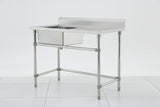 Single Right Sink with 120mm Splash Back 1200(L) x 700(D) x 900(H) EZ Stainless Pty Ltd