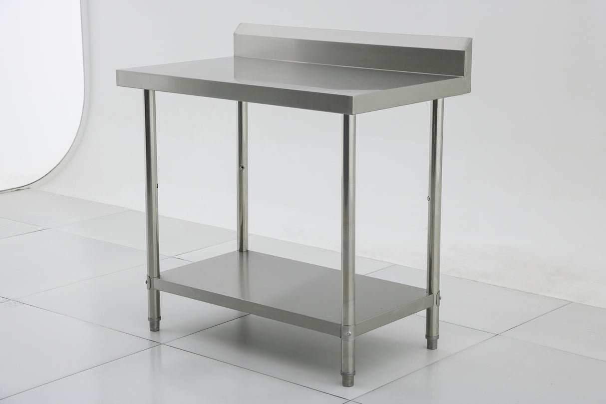 (600mm Deep) Econ range 1.0mm SS304 Stainless Steel Benches with Splash Back EZ Stainless Pty Ltd