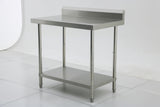 (600mm Deep) Econ range 1.0mm SS304 Stainless Steel Benches with Splash Back EZ Stainless Pty Ltd