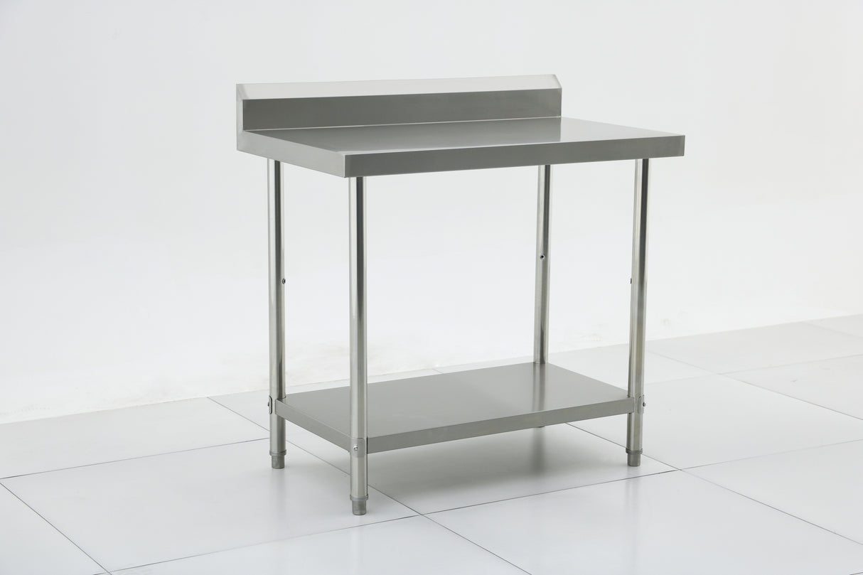(600mm Deep) Econ range 1.0mm SS304 Stainless Steel Benches with Splash Back EZ Stainless Pty Ltd