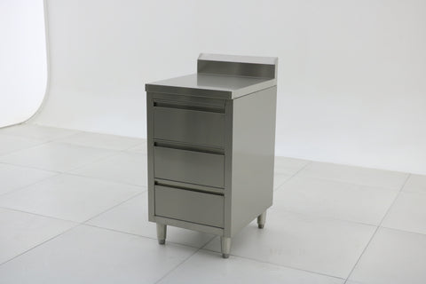 Stainless Steel Cabinet with THREE Pull Out Drawers with splash back (Set of 2) EZ Stainless Pty Ltd
