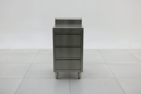 Stainless Steel Cabinet with THREE Pull Out Drawers with splash back (Set of 2) EZ Stainless Pty Ltd