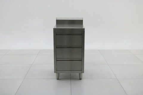 Stainless Steel Cabinet with THREE Pull Out Drawers with splash back (Set of 2) EZ Stainless Pty Ltd