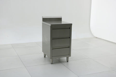 Stainless Steel Cabinet with THREE Pull Out Drawers with splash back (Set of 2) EZ Stainless Pty Ltd