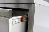 Stainless Steel Cabinet with THREE Pull Out Drawers with splash back EZ Stainless Pty Ltd