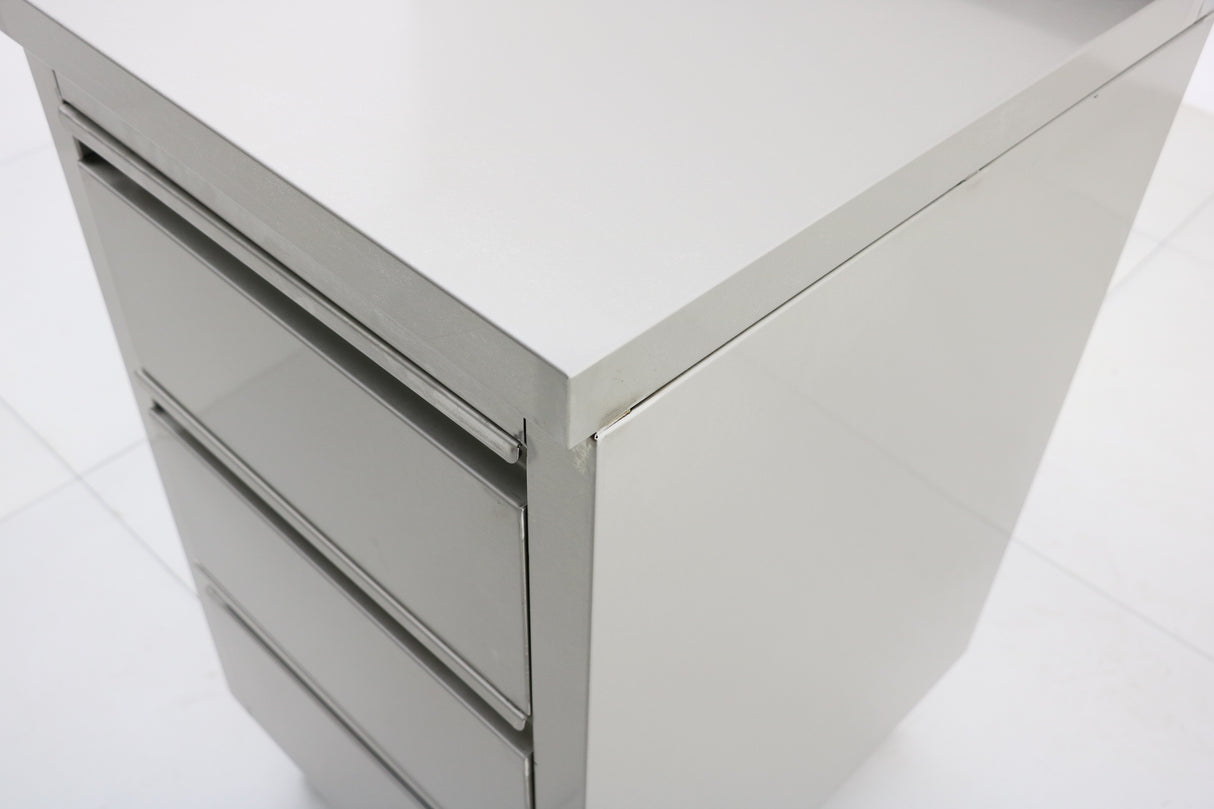 Stainless Steel Cabinet with THREE Pull Out Drawers with splash back EZ Stainless Pty Ltd