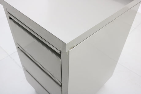 Stainless Steel Cabinet with THREE Pull Out Drawers with splash back EZ Stainless Pty Ltd