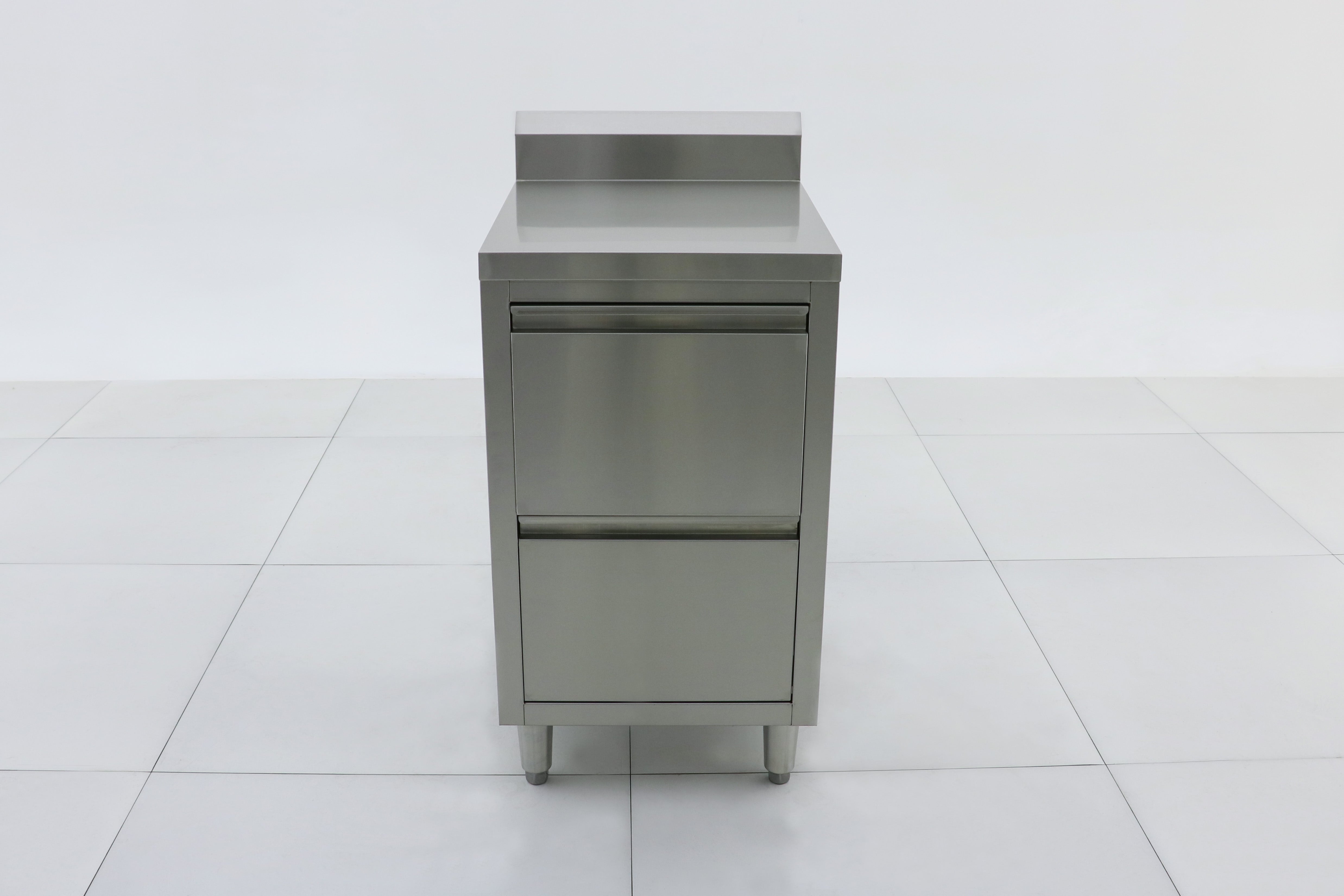 Stainless Steel Cabinet with TWO Pull Out Drawers with splash back (set of two) EZ Stainless Pty Ltd