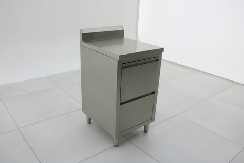 Stainless Steel Cabinet with TWO Pull Out Drawers with splash back EZ Stainless Pty Ltd