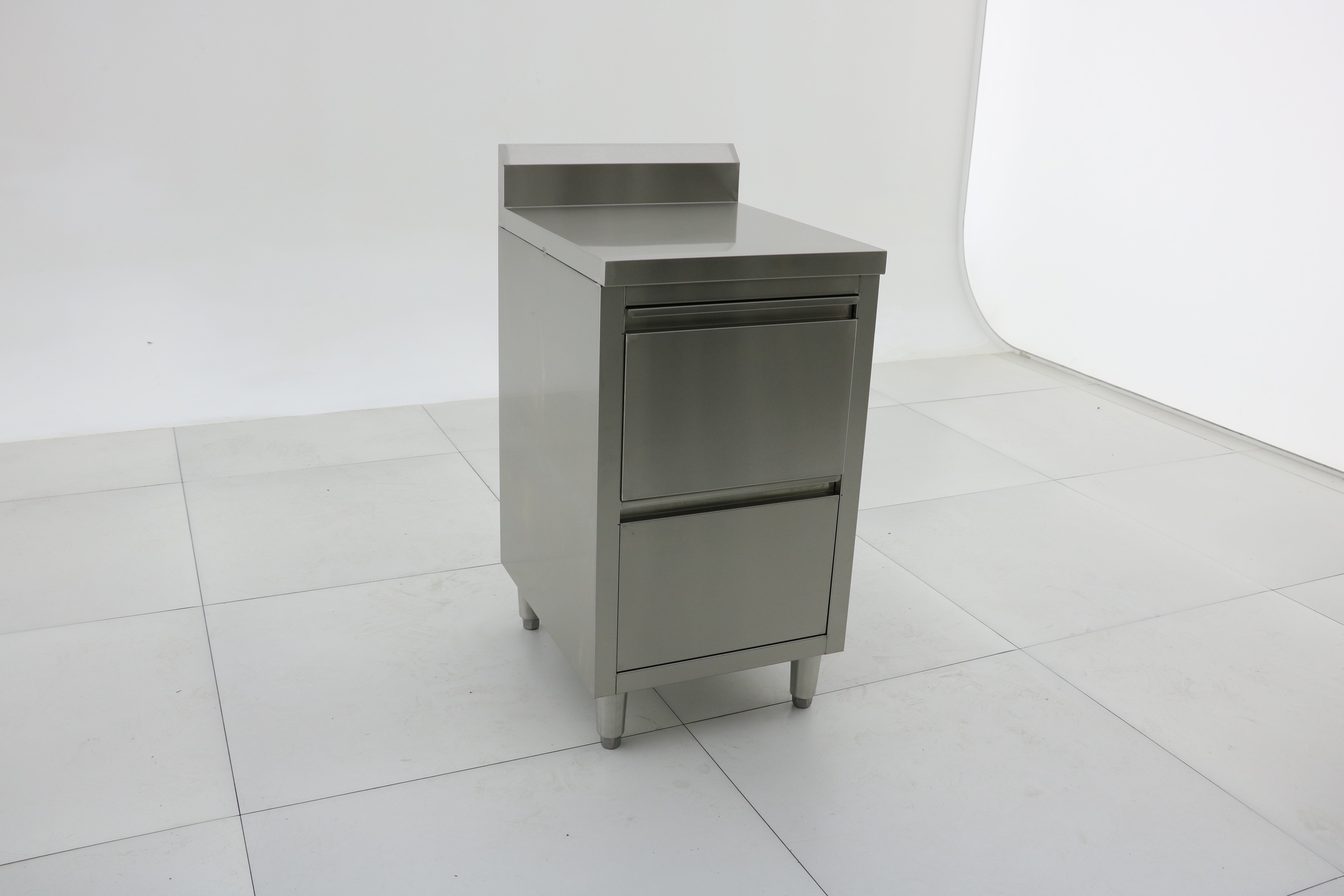 Stainless Steel Cabinet with TWO Pull Out Drawers with splash back (set of two) EZ Stainless Pty Ltd