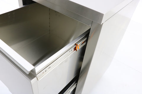 Stainless Steel Cabinet with TWO Pull Out Drawers with splash back (set of two) EZ Stainless Pty Ltd