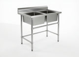 Commercial Stainless Steel Double Sink 1200w x 600d x 900h mm EZ Stainless Pty Ltd