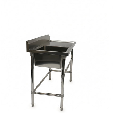 Commercial Stainless Steel Single Sink Bench 1200w x 600d x 900h mm (Sink at Left) EZ Stainless Pty Ltd