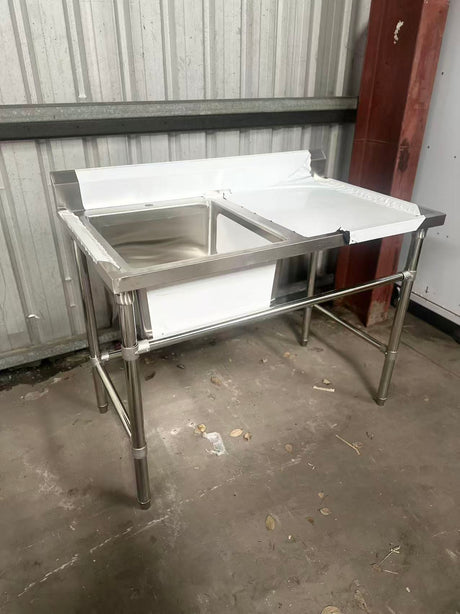(#XD004) 1200x700x900 LEFT SINK free 50mm waste (Brand New, Little marks, Pick up only, 2 left) EZ Stainless Pty Ltd