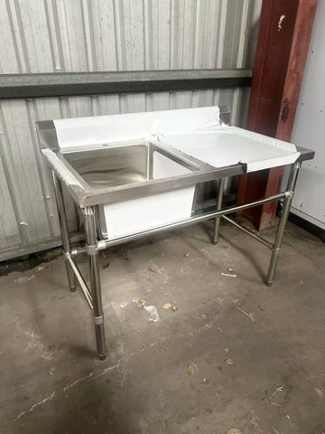 (#XD004) 1200x700x900 LEFT SINK free 50mm waste (Brand New, Little marks, Pick up only, 2 left) EZ Stainless Pty Ltd