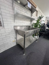 (#XD011) 1200x700x900 Mega Sink with drain fitted + bottom shelf + ScrewdownFeet(Pick up only, 1 left) Ex-display model EZ Stainless Pty Ltd