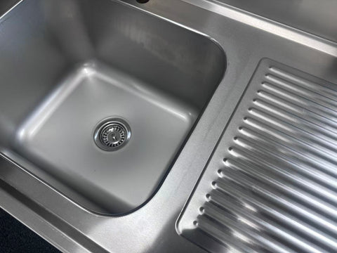 Fully Integrated Sink (No visible seams/joins) 1200x600x900 Left/Right EZ Stainless Pty Ltd
