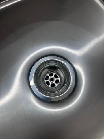 Double Sinks (LEFT) with 120mm Splash Back 1800(L) x 600(D) x 900(H) EZ Stainless Pty Ltd