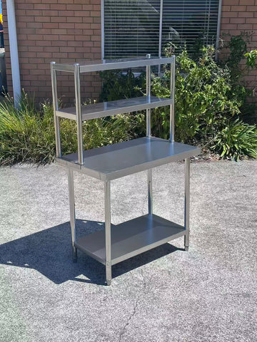 1200x600x900 + 1200x320x700 Combo Deal. Stainless steel bench with top shelf. EZ Stainless Pty Ltd