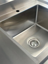 1200x600x900 Catering Sliding Door Cabinet, with 410x490x250 Single Bowl Sink. (Mixer not for sell) EZ Stainless Pty Ltd