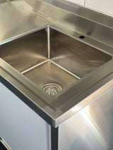 1200x600x900 Catering Sliding Door Cabinet, with 410x490x250 Single Bowl Sink. (Mixer not for sell) EZ Stainless Pty Ltd