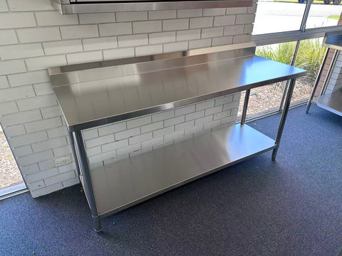 2000 x600 x900 (Splash back) Premium Range 1.2mm SS304 Heavy Duty Top Stainless Steel Benches EZ Stainless Pty Ltd